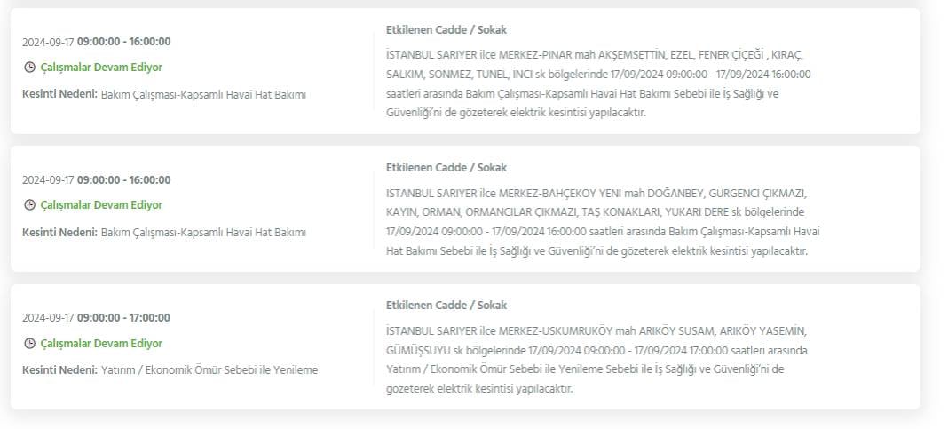 İstanbul'un bu ilçelerinde 8 saati bulacak elektrik kesintileri yaşanacak 7